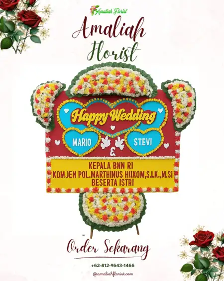 Papan Bunga Pernikahan Sisir